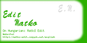edit matko business card