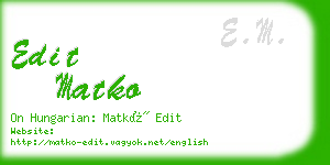 edit matko business card